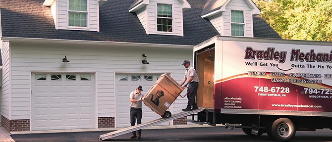 Residential heating system delivery.