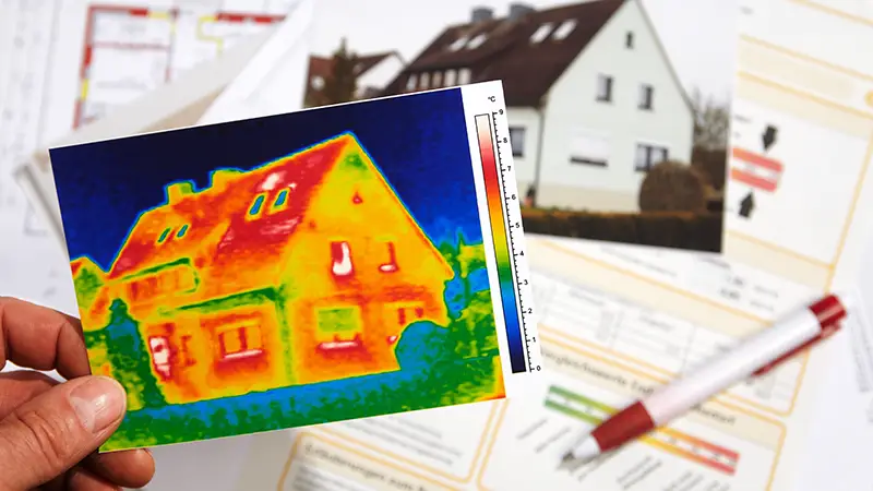 Heat scan image over an home health score report